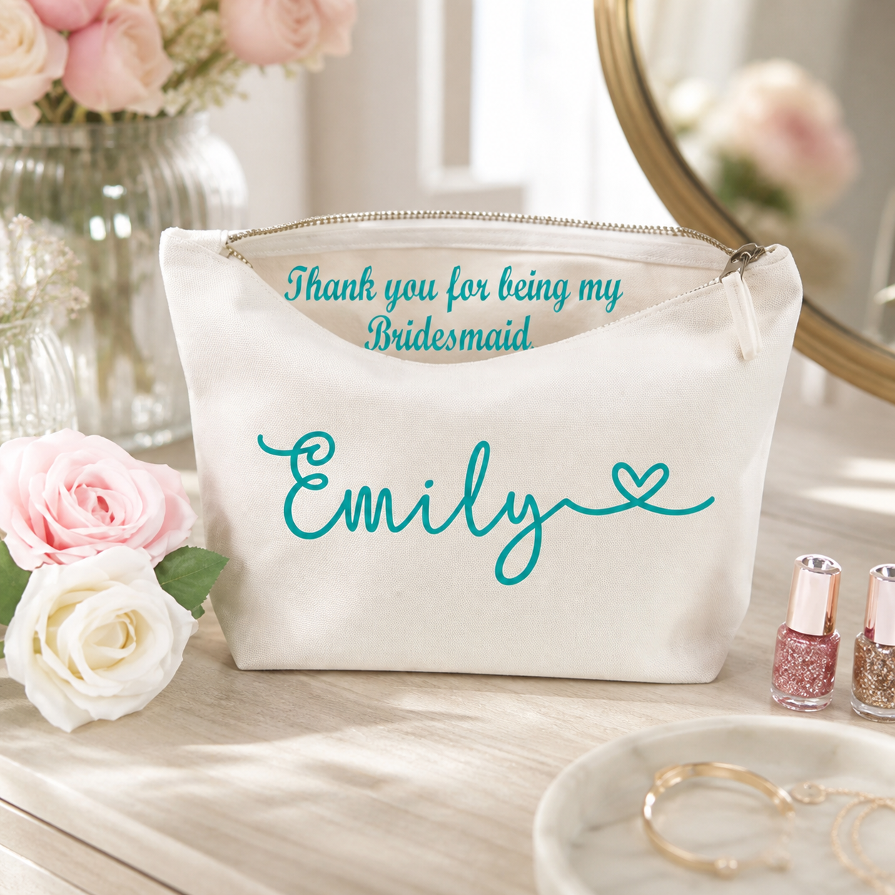 Personalised Make-Up Bag — Thank You for Being My Bridesmaid