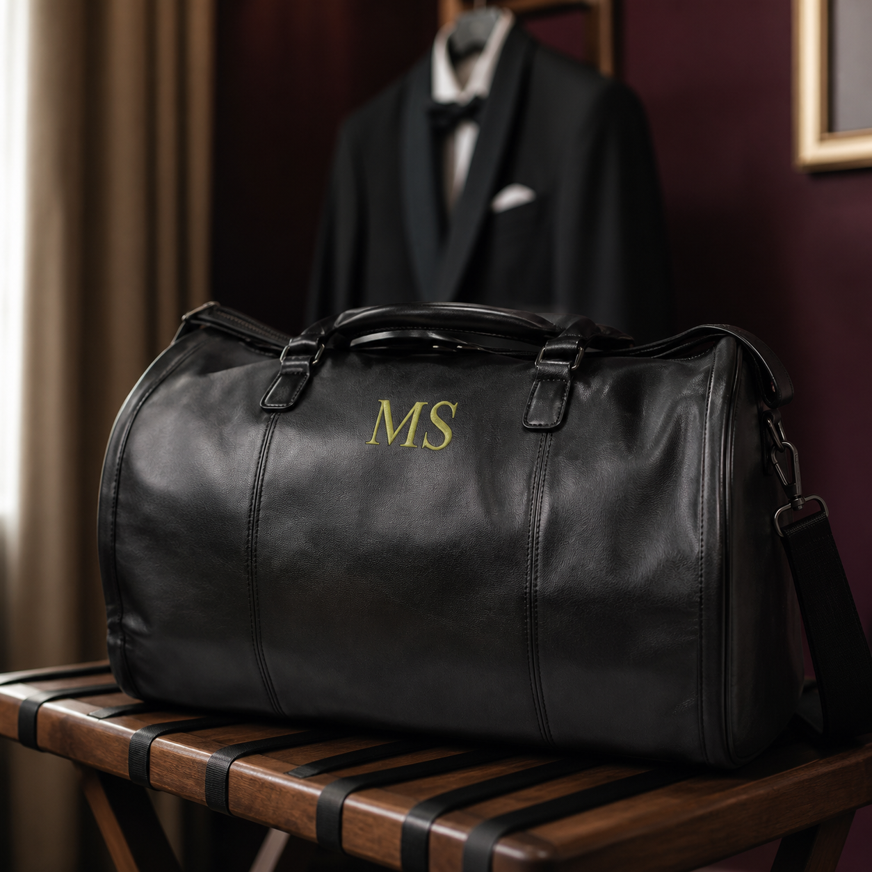 Personalised Weekender Garment Bag with Shoulder Strap — 100% Vegan