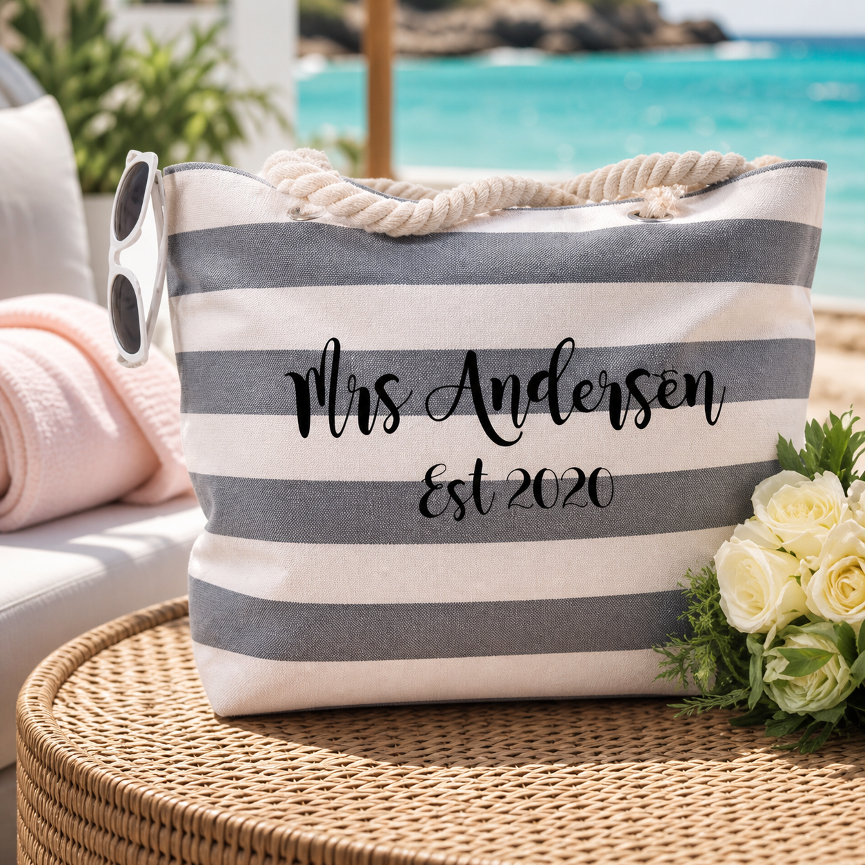 Personalised Beach Bag — Perfect for Honeymoon